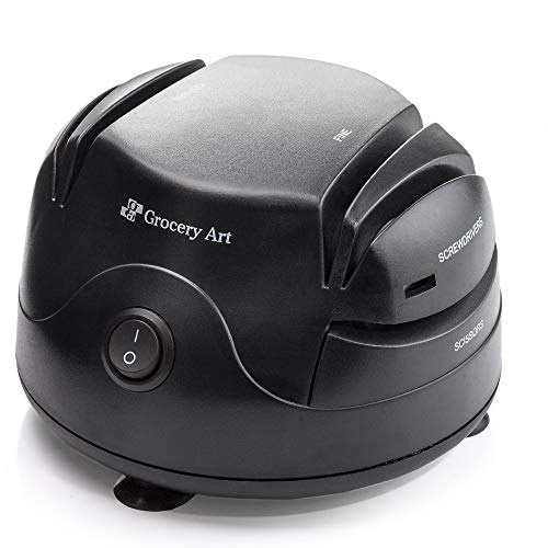 THIS ELECTRIC KNIFE SHARPENER THAT ALSO WORKS ON SCISSORS AND SCREWDRIVERS