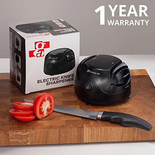 THIS ELECTRIC KNIFE SHARPENER THAT ALSO WORKS ON SCISSORS AND SCREWDRIVERS