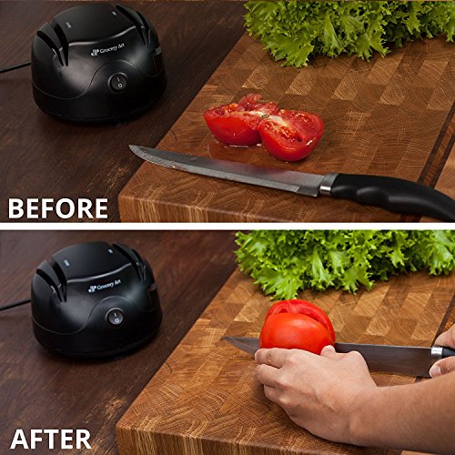 THIS ELECTRIC KNIFE SHARPENER THAT ALSO WORKS ON SCISSORS AND SCREWDRIVERS