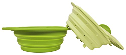 A COLLAPSIBLE COLANDER AND STEAMING BOWL WITH LID