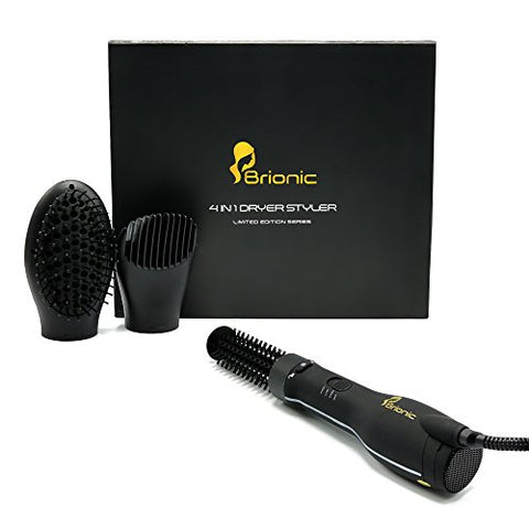 A FOUR-IN-ONE BLOW DRYER BRUSH KIT WITH STYLING ATTACHMENTS