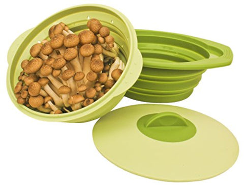 A COLLAPSIBLE COLANDER AND STEAMING BOWL WITH LID