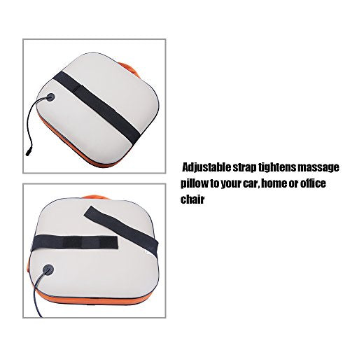 Tomight Shiatsu Massager,Massage Pillow with 12 Heat Kneading Balls for Relieve Neck/Shoulders/Back/Legs Pain (Beige)