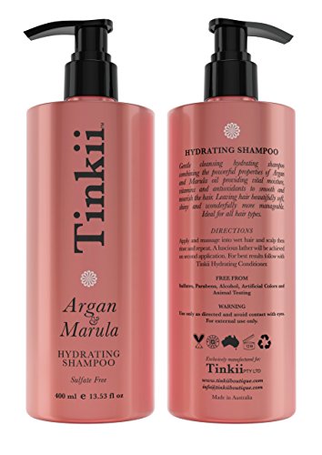 Tinkii Organic Argan & Maurla Oil Hydrating Shampoo and Conditioner Set (2 x 13.5oz) - Sulfate Free Salon Quality - Gentle & Moisturizing For Dry, Damaged & Color Treated Hair