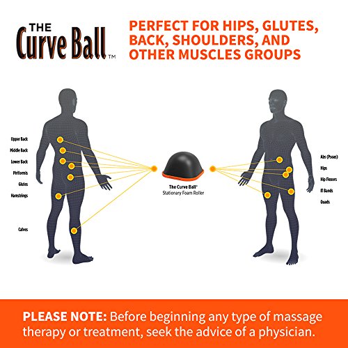 Tiger Tail Curve Ball - Stationary Foam Roller - Deep Tissue Massage Ball - Stable and Controlled  for Sore Muscles - Perfect Trigger Point Release Massager For Back, Legs, Shoulder, Glutes, and More