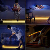 Under Bed Light, WILLED Dimmable Motion Activated Bed Light 5ft LED Strip with Motion Sensor and Power Adapter, Bedroom Night Light Amber for Baby, Crib, Bedside, Stairs, Cabinet and Bathroom