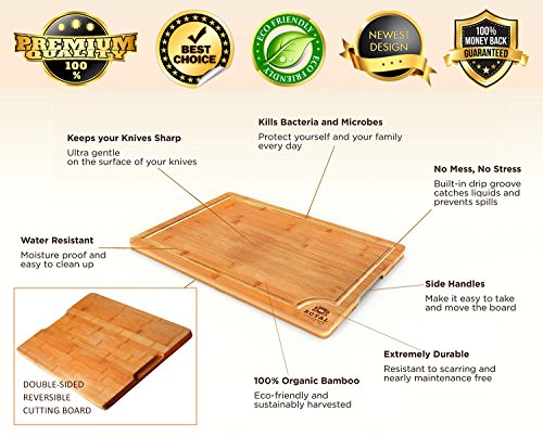THIS CUTTING BOARD IS MADE FROM RENEWABLE BAMBOO