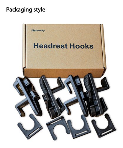 Magic Headrest Hooks for Car， Purse Hanger Headrest Hook Holder for Car Seat Organizer, Behind Over the Seat Car Hooks-Hang Purse or Grocery Bags-Black-4Pack (black)