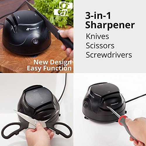 THIS ELECTRIC KNIFE SHARPENER THAT ALSO WORKS ON SCISSORS AND SCREWDRIVERS